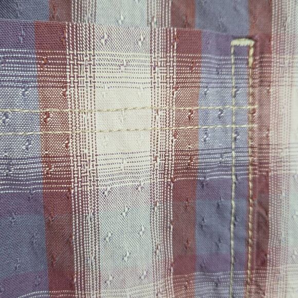 Rare Vintage LEVI’S SilverTab Elements Checkered Plaid Wax Thick Button Shirt 90 - Picture 5 of 14